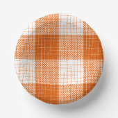 Oranges und weißes, fett kariertes Karomuster Desi Pappteller (Vorderseite)