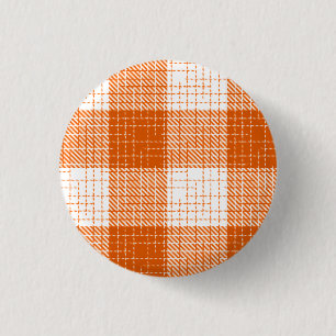 Oranges und weißes fett kariertes Karomuster Desig Button