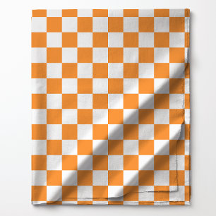 Oranges und weißes kariertes Muster Stoff