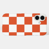 Oranges und weißes Schachbrettmuster Case-Mate iPhone Hülle (Rückseite (Horizontal))