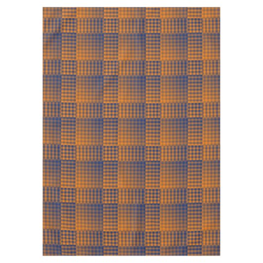 Oranges Violettes Schachbrett Abstract Muster Tischdecke (Vorderseite)