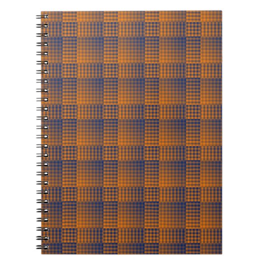 Oranges violettes Schachbrett abstraktes Muster Notizblock (Vorderseite)
