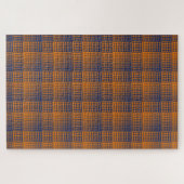 Oranges violettes Schachbrett abstraktes Muster Puzzle (Horizontal)