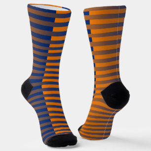 Oranges violettes Streifenmuster Socken