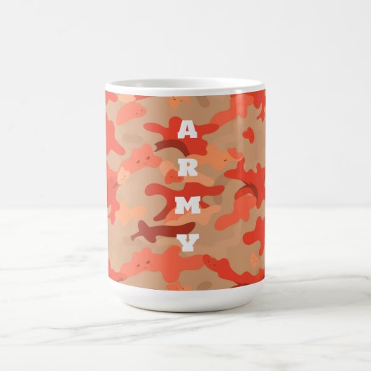 Oranges Wald-Tarnmuster Kaffeetasse (Mittel)