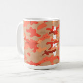 Oranges Wald-Tarnmuster Kaffeetasse (Vorderseite Links)