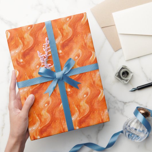 Oranges Wasserfarben-Abstrakt  Geschenkpapier (Schenken)