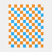 Oranges Weiß-Blau-Karo-Muster-Design  Fleecedecke (Vorderseite)