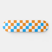 Oranges Weiß-Blau-Karuomuster-Design  Skateboard (Horizontal)