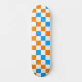 Oranges Weiß-Blau-Karuomuster-Design  Skateboard (Vorderseite)