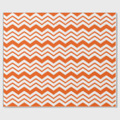 Oranges Weiß Chevron Zickzack-Muster-Design Geschenkpapier (Flach)