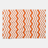 Oranges Weiß Chevron Zickzack-Muster-Design Geschirrtuch (Horizontal)