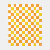 Oranges Weiß Gelbes Karomuster Design  Fleecedecke (Vorderseite)