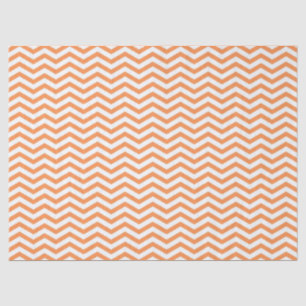 Oranges Weiß gestreiftes Chevron-Muster Seidenpapier