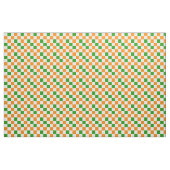 Oranges Weiß Grün Kariertes Musterdesign Stoff (Yard (91,4 cm))