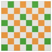 Oranges Weiß Grün Kariertes Musterdesign Stoff (Muster)