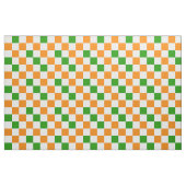 Oranges Weiß Grün Kariertes Musterdesign Stoff (Fat Quarter (45,7 x 55,9 cm))