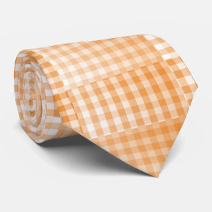 Oranges Weiß kariertes abstraktes Muster Krawatte
