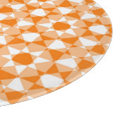 Oranges Weiß Karo Diamant Karomuster Schneidebrett (Ecke)