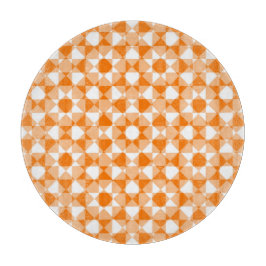 Oranges Weiß Karo Diamant Karomuster Schneidebrett