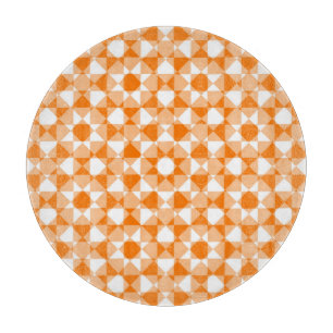 Oranges Weiß Karo Diamant Karomuster Schneidebrett