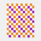 Oranges Weiß Lila Karomuster Design  Fleecedecke (Vorderseite)