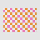 Oranges Weiß-Rosa Karomuster Design  Seidenpapier (Vorderseite)