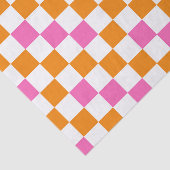 Oranges Weiß-Rosa Karomuster Design  Seidenpapier (Ausschnitt)