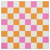 Oranges Weiß-Rosa Karomuster Design  Stoff (Muster)