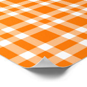 Oranges Weißes Karomuster Poster (Ecke)