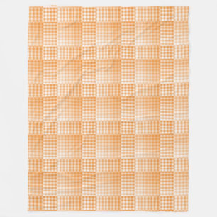 Oranges Weißes Schachbrett Abstract Muster Fleecedecke