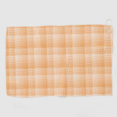 Oranges Weißes Schachbrett Abstract Muster Golfhandtuch (Horizontal)