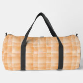 Oranges Weißes Schachbrett Abstract Muster Groß Duffle Bag (Vorderseite)