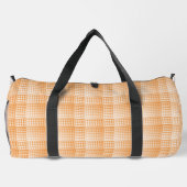 Oranges Weißes Schachbrett Abstract Muster Groß Duffle Bag (Rückseite)
