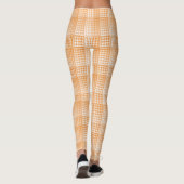 Oranges Weißes Schachbrett Abstract Muster Leggings (Rückseite)