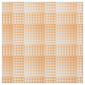 Oranges Weißes Schachbrett Abstract Muster Stoff (Nahaufnahme)