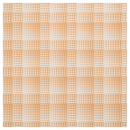 Oranges Weißes Schachbrett Abstract Muster Stoff (Muster)
