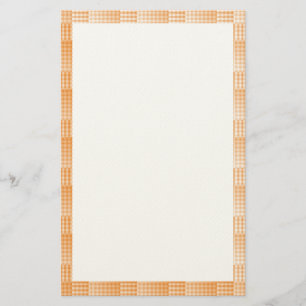 Oranges Weißes Schachbrett Abstract Pattern Briefpapier