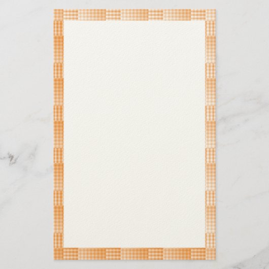 Oranges Weißes Schachbrett Abstract Pattern Briefpapier (Vorderseite)