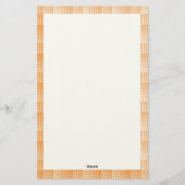 Oranges Weißes Schachbrett Abstract Pattern Briefpapier (Rückseite)