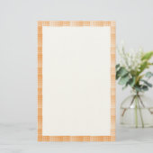 Oranges Weißes Schachbrett Abstract Pattern Briefpapier (Stehend Vorderseite)