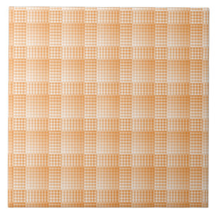 Oranges Weißes Schachbrett Abstract Pattern Fliese