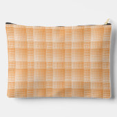 Oranges Weißes Schachbrett Abstract Pattern Large Zubehörtasche (Rückseite)