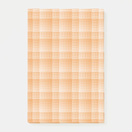 Oranges Weißes Schachbrett Abstract Pattern Post-it Klebezettel (Vorderseite)