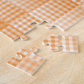 Oranges Weißes Schachbrett Abstract Pattern Puzzle (Seite)