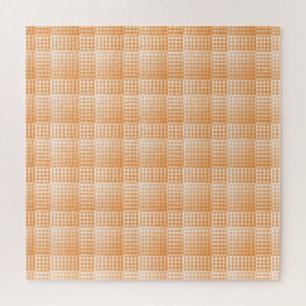 Oranges Weißes Schachbrett Abstract Pattern Puzzle