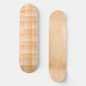 Oranges Weißes Schachbrett Abstract Pattern Skateboard (Vorderseite)