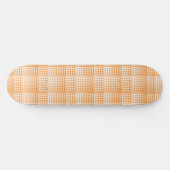 Oranges Weißes Schachbrett Abstract Pattern Skateboard (Horizontal)