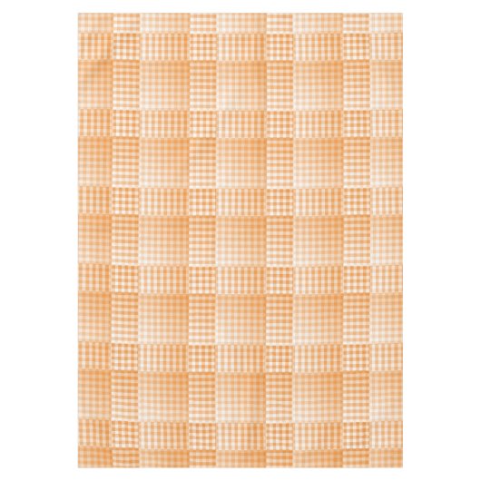 Oranges Weißes Schachbrett Abstract Pattern Tischdecke (Vorderseite)