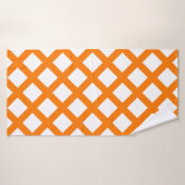 Oranges Weißes Schachbrett-Diamantmuster Badehandtuch (Badehandtuch)
